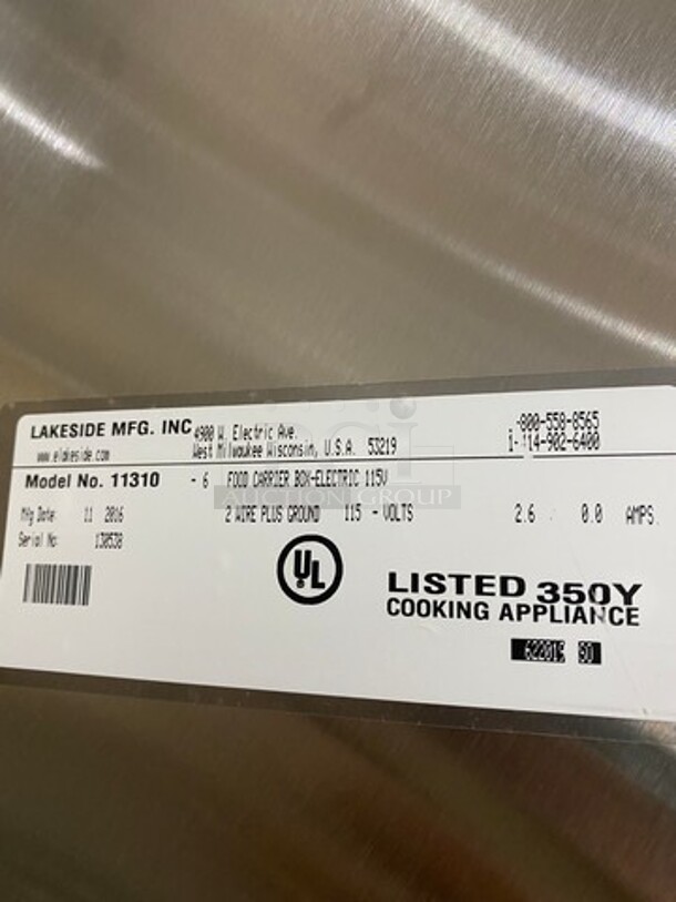 NEW! IN THE BOX! LATE MODEL! 2016 Lakeside Commercial Electric Powered Food Carrier Box! Model: 11310 SN: 130538 115V - Image 10 of 10
