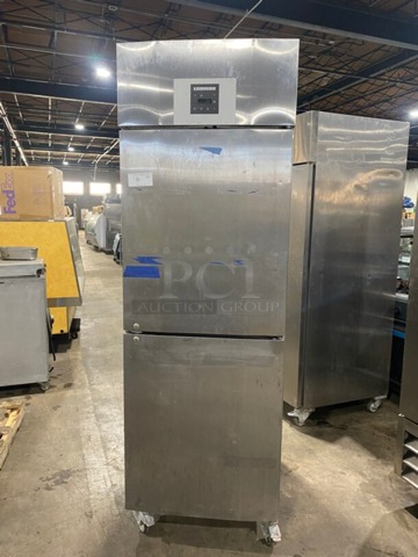 Liebherr Commercial Split Door Reach-In Freezer! Solid Stainless Steel! On Casters! Working When Removed!  Model: GFT21S2HC SN: 852253746 115V