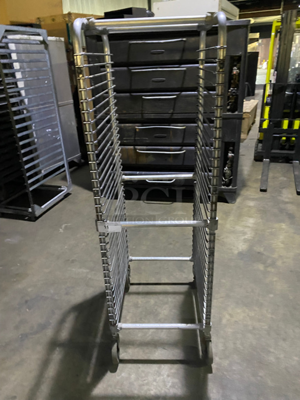 Metal Commercial Pan Transport Rack! On Casters! Holds Up To 30!