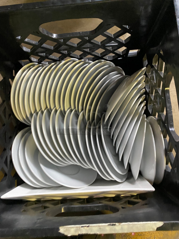 MISCELLANEOUS! Assorted Size And Style Dishware! Includes Black Poly Crates! 3x Your Bid! - Image 5 of 8