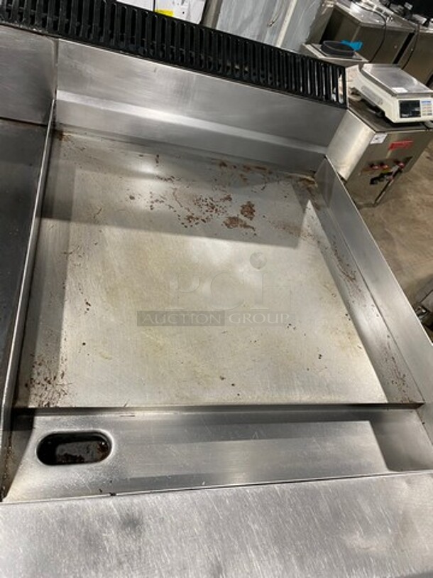 NICE! Garland Commercial Natural Gas Powered Hot Plate With Right Side Flat Griddle! Griddle Has Side Splashes! With Back Splash! With Oven Underneath! All Stainless Steel! - Image 6 of 11