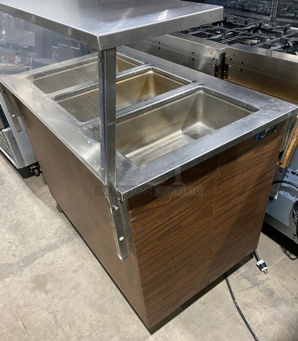 COOL! Vollrath Stainless Steel Commercial Portable Steam Table Buffet Station w/ Sneeze Guard! On Commercial Casters! MODEL 3603000000CNA 120V 1PH - Image 2 of 11