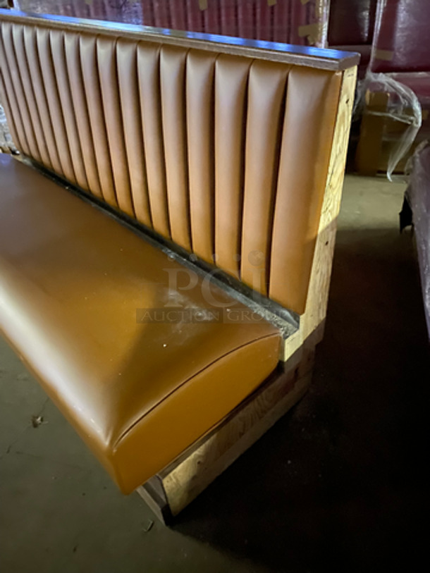 NEW! Single Sided Light Brown Cushioned Booth Seat! With Wooden Outline! Perfect For Up Against The Wall! Can Be Connected With Any Of The Booths Listed! - Image 4 of 5