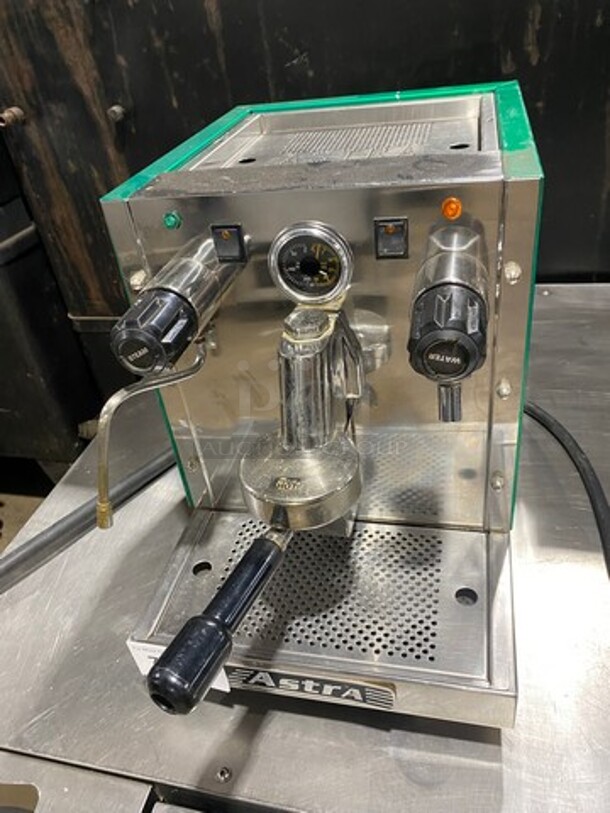 Astra Commercial Countertop Single Group Espresso Machine! All Stainless Steel! On Small Legs! Model: MEGASC SN: 950936 110V - Image 1 of 10