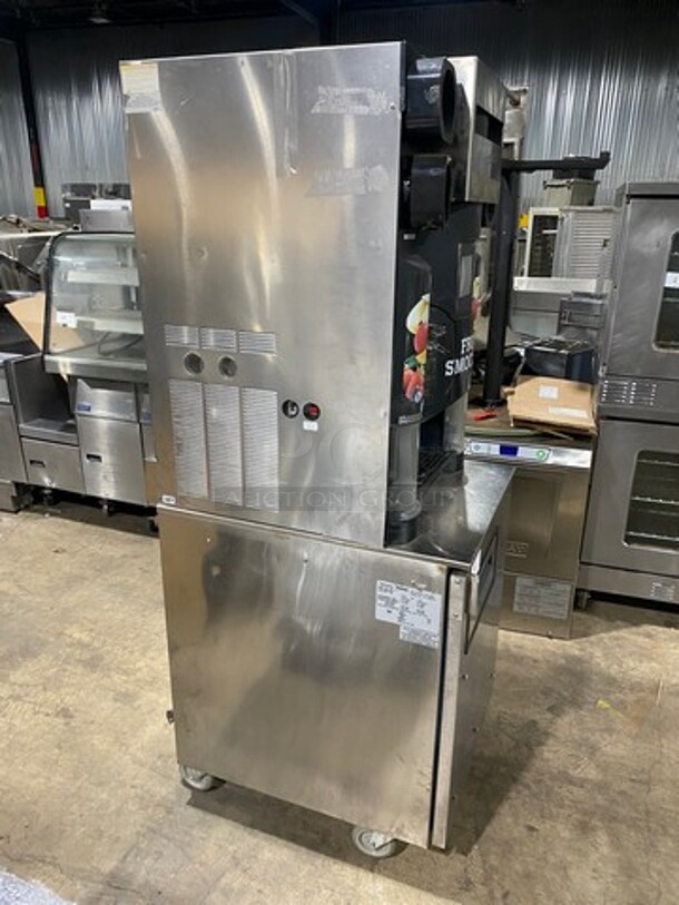 AMAZING! Manitowoc Multiplex Smoothie Workstation! On Single Door Undercounter Cooler! With Poly Bins! All Stainless Steel! On Casters! Model: MB81 SN: 1701150000857 115V 60HZ 1 Phase - Image 2 of 8
