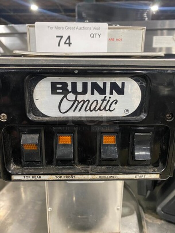 Bunn-O-Matic Commercial Countertop Coffee Brewing Machine! With 3 Coffee Pot Warmers! All Stainless Steel! Model: STF35 SN: 13682 240V 60HZ 1 Phase - Image 6 of 9
