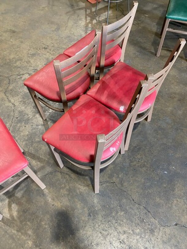 Red Cushioned Chairs! With Brown Metal Body! 5x Your Bid! - Image 7 of 7