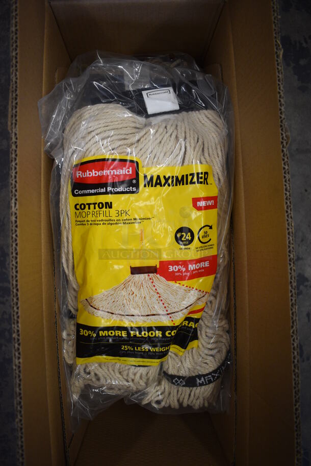 24 BRAND NEW IN BOX! Rubbermaid Maximizer Cotton Mop Refill Heads. 24 Times Your Bid!
