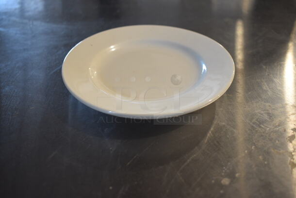 34 BRAND NEW! White Ceramic Plates. 5x5x0.5. 34 Times Your Bid!