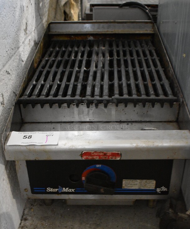 Star Max Stainless Steel Commercial Countertop Natural Gas Powered Charbroiler Grill. 15x26x15