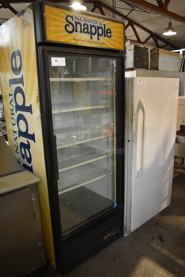 2010 True GDM-26 Metal Commercial Single Door Reach In Cooler Merchandiser w/ Poly Coated Racks. 115 Volts, 1 Phase. 30x30x79. Tested and Working!