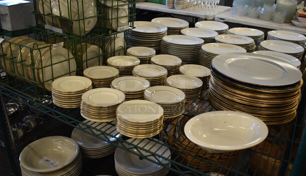 ALL ONE MONEY! Tier Lot of Various Items Including Ceramic Plates and Plate Holders