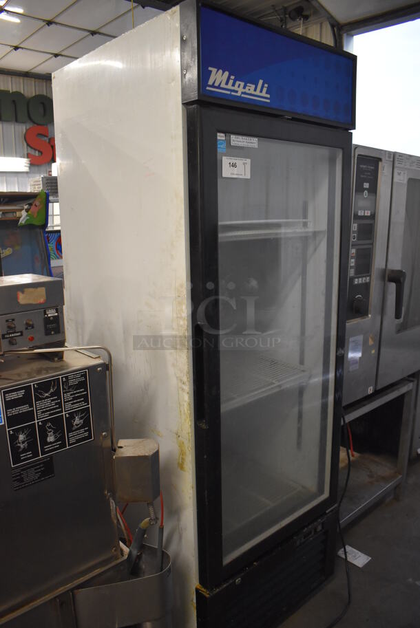 2015 Migali C-23RM Metal Commercial Single Door Reach In Cooler Merchandiser. 115 Volts, 1 Phase. 27x32x81. Tested and Working! - Image 1 of 5