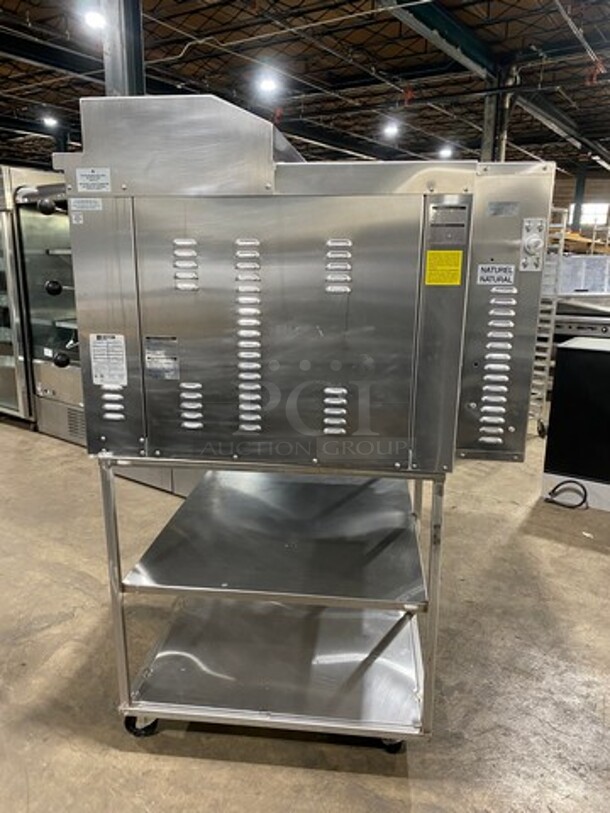 WOW! 2012 Doyon Commercial Natural Gas Powered Tripple Deck Pizza/ Baking Oven! With Shelf Storage Underneath! All Stainless Steel! On Casters! Model: PIZ6G SN: 282200000112 - Image 2 of 11