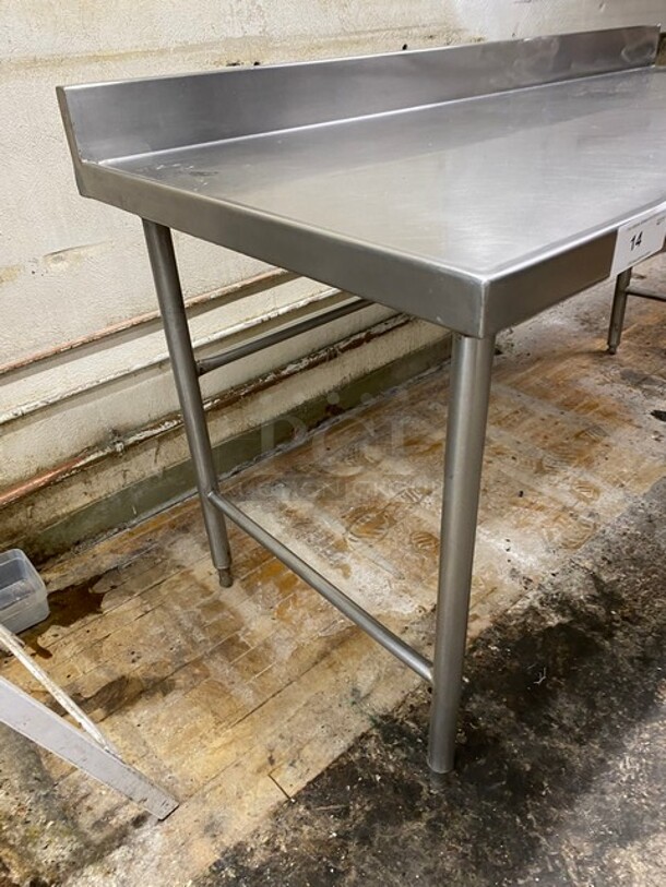 All Stainless Steel Heavy Duty Open Base Commercial Prep/Worktable With Raised Back Splash! - Image 2 of 6