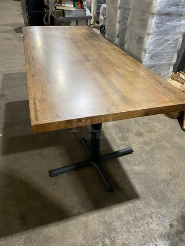 Brand New! Red Oak Full Solid Wood 34  By 84 1.5" Thick BUTCHER BLOCK Style Dining Table! Golden Maple Finish! On Metal Legs!  - Image 4 of 10