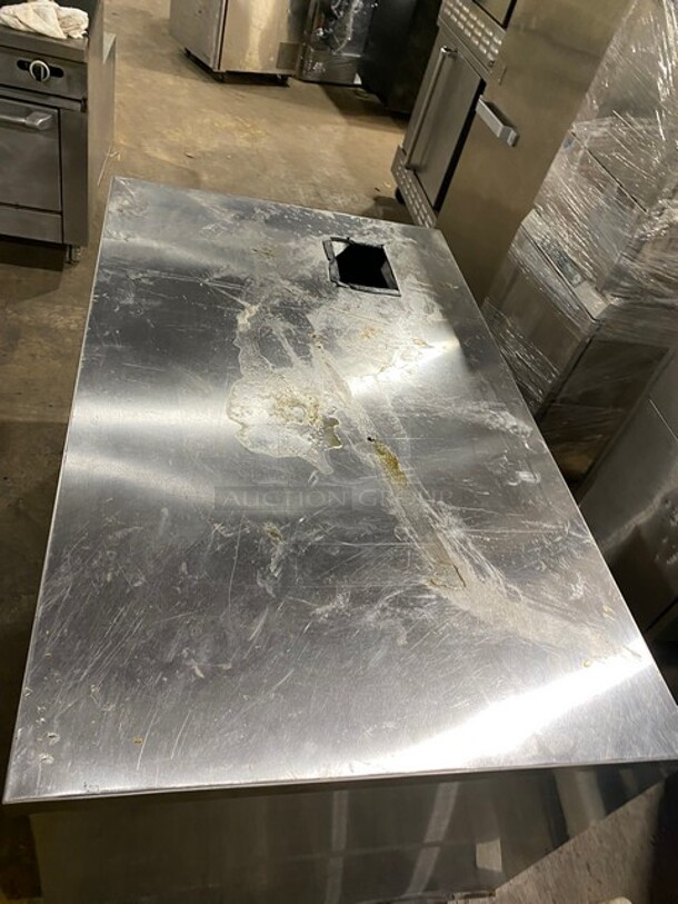 All Stainless Steel Commercial Work/Prep Table! With 2 Sliding Door Storage Space Underneath! On Legs! - Image 5 of 7