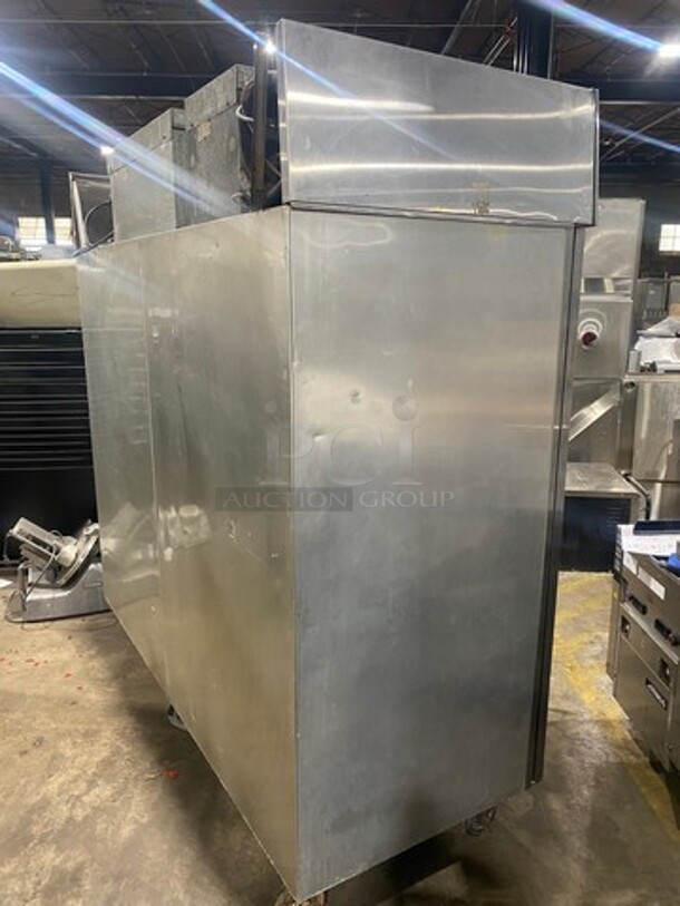 COOL! Delfield Commercial 3 Door Half Cooler Half Freezer Combo Unit! With Poly Coated Racks! All Stainless Steel! On Casters! - Image 4 of 11