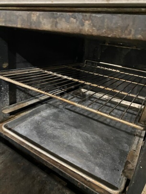 Imperial Commercial Natural Gas Powered 4 Burner Stove! With Raised Back Splash And Salamander Shelf! With Oven Underneath! All Stainless Steel! On Casters! Model: IR4 SN: 03273711 - Image 7 of 10