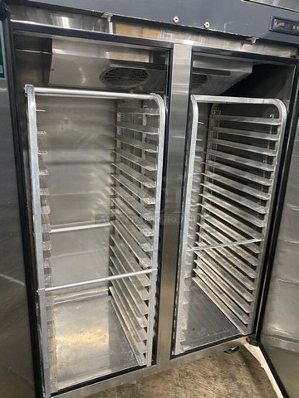 Turbo Air Commercial 2 Door Reach In Freezer! With Pan Racks! Solid Stainless Steel! On Casters! Model: M3F472 SN: M3F4L86024 115V - Image 5 of 10