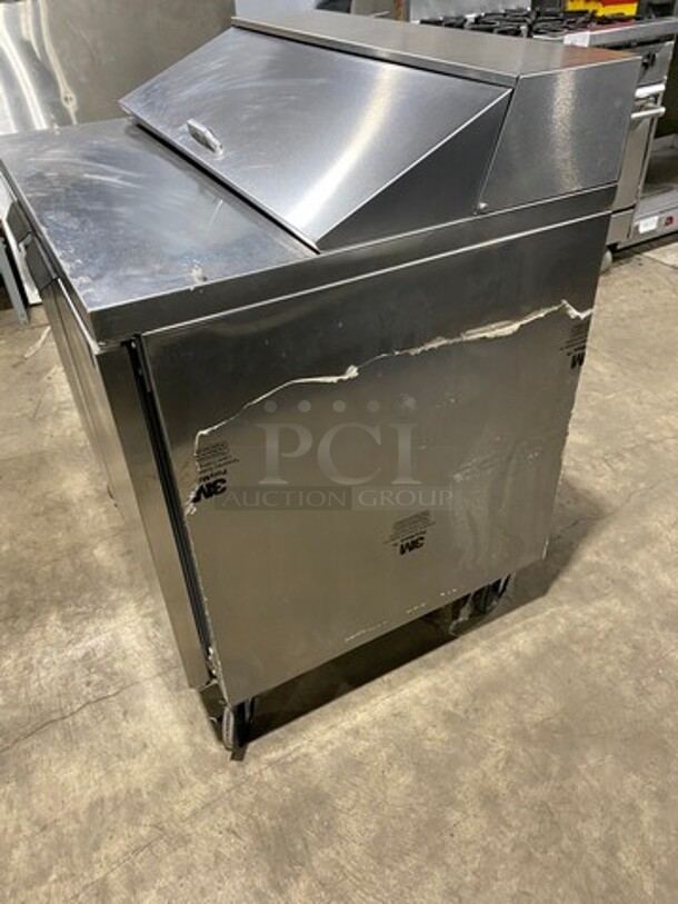Beverage Air Commercial Refrigerated Sandwich Prep Table! With 2 Door Storage Space Underneath! All Stainless Steel! On Casters! Model: SPE3610 SN: 10211900 115V 60HZ 1 Phase - Image 2 of 9