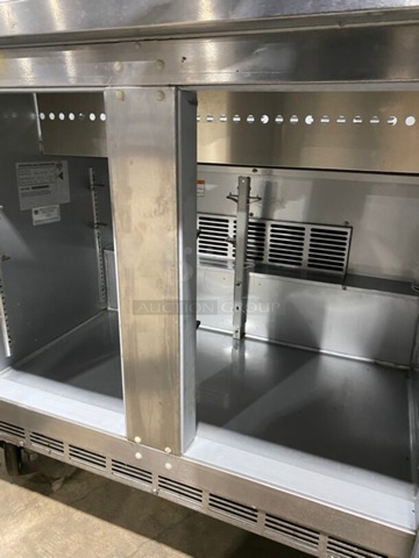 Beverage Air Commercial Refrigerated Sandwich Prep Table! With 2 Door Storage Space Underneath! All Stainless Steel! On Casters! Model: SPE3610 SN: 10211900 115V 60HZ 1 Phase - Image 6 of 9