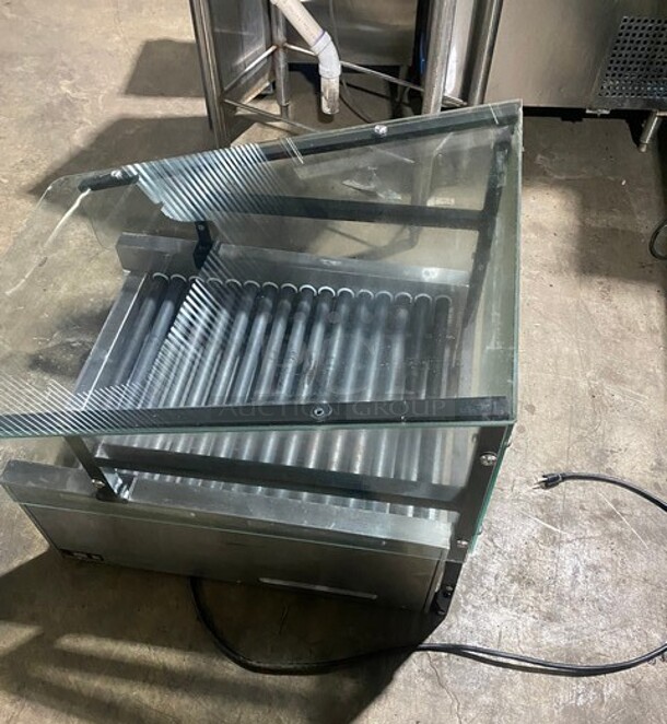 Star Stainless Steel Commercial Countertop Hot Dog Roller w/ Sneeze Guard and Bun Drawer! MODEL  45STBDE 120V 1PH - Image 8 of 10