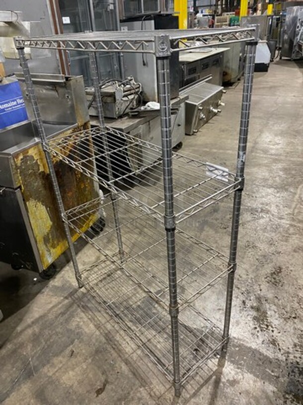 Commercial Metal 4 Tier Shelf! On Legs! BUYER MUST DISMANTLE! PCI CANNOT DISMANTLE FOR SHIPPING! PLEASE CONSIDER FREIGHT CHARGES! - Image 2 of 3