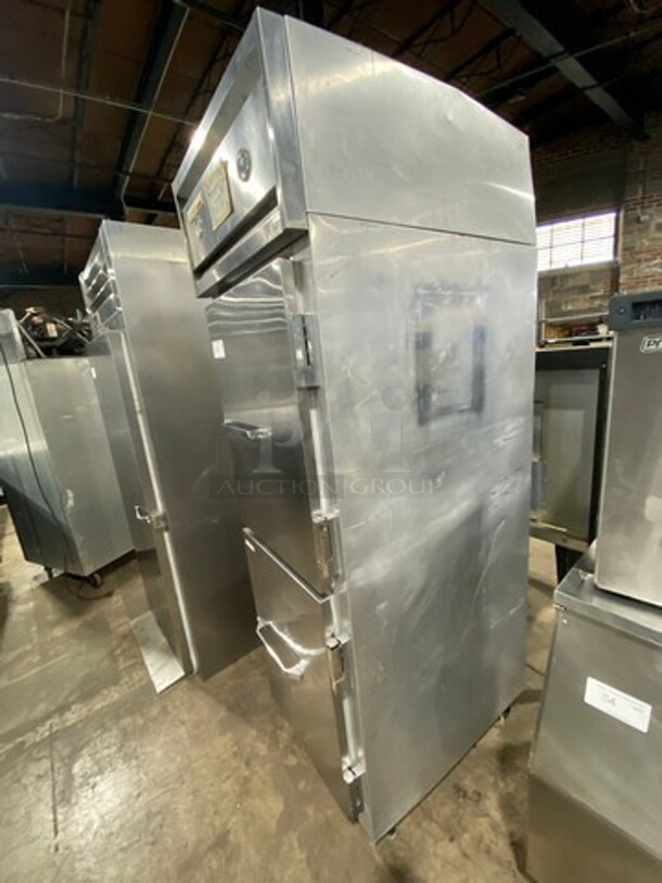 Continental Commercial Split Door Reach In Half Cooler Half Freezer Combo Unit! All Stainless Steel! On Legs! Model: 1RF SN: H9515262 115V 60HZ 1 Phase - Image 2 of 9