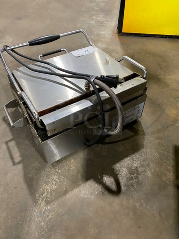 LATE MODEL! 2018 Eurodib Commercial Countertop Electric Powered Panini/Sandwich Press! With Ribbed Press! All Stainless Steel! Model: SFE02345120 SN: 2018061035 120V - Image 3 of 8