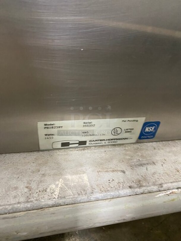 Carter Hoffmann Commercial Food Warming/Proofing Cabinet! Holds Full Size Trays! All Stainless Steel! On Casters! Model: PH1825NY SN: 355352 120V - Image 8 of 9