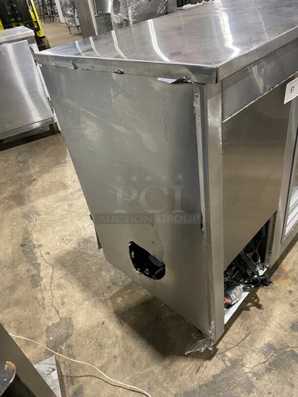 Leader Commercial 2 Sliding Door Back Bar Cooler! With View Through Doors! With Metal Rack! All Stainless Steel! On Legs! - Image 5 of 9