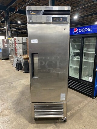 Turbo Air TSF-23SD Stainless Steel Commercial Single Door Reach In Freezer w/ Metal Racks on Commercial Casters! MODEL TSF23SD SN: BE2F0006 115V 1PH