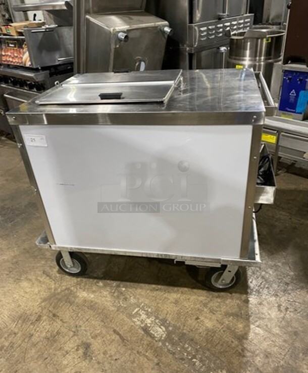 Solid Stainless Steel Mobile Ice Cream Cart! On Casters! - Item #1072689