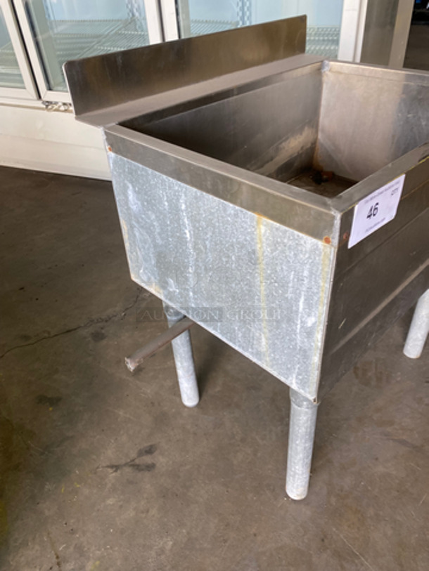 Commercial Ice Bin! With Drain! With Back Splash! All Stainless Steel! On Legs! - Image 2 of 7