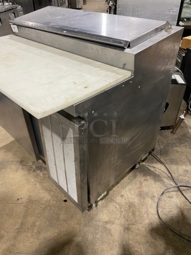 Delfield Commercial Refrigerated Pizza Prep Table! With Commercial Cutting Board! With Single Door Storage Space Underneath! Poly Coated Rack! All Stainless Steel! On Casters! Model: 18648PTB SN: BBR594999T 115V 60HZ 1 Phase - Image 2 of 10