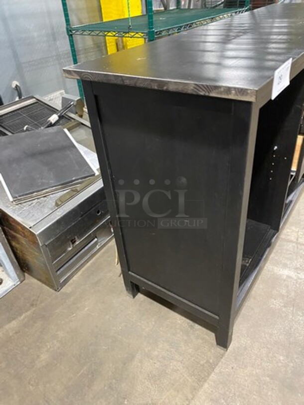 Black Wooden Storage Space Desk! On Legs! - Image 2 of 8