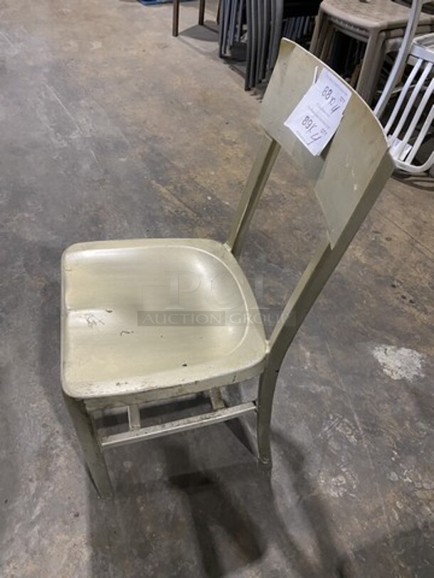 Nice! Brushed Nickel Look Metal Dinning Chairs! 4 X Your Bid!  - Image 2 of 6