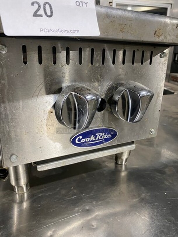 Late Model! Cookrite Commercial Countertop Gas Powered 2 Burner Range! All Stainless Steel! On Legs! Model: ATHP122 SN: ATHP122AUS100317081500C40263! Working When Removed!  - Image 6 of 8