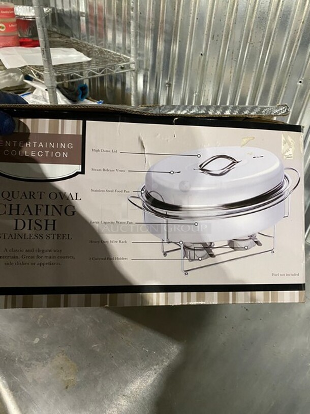 5 QT Stainless Steel Oval Shaped Chafing Dish! - Image 8 of 8