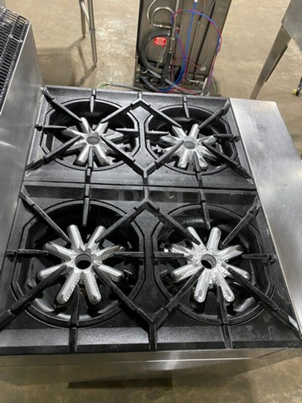 Garland Commercial Natural Gas Powered 4 Burner Stove! With Back Splash! With Oven Underneath! Metal Oven Rack! All Stainless Steel! On Casters! Model: M44R SN: 1601100100589 - Image 5 of 10