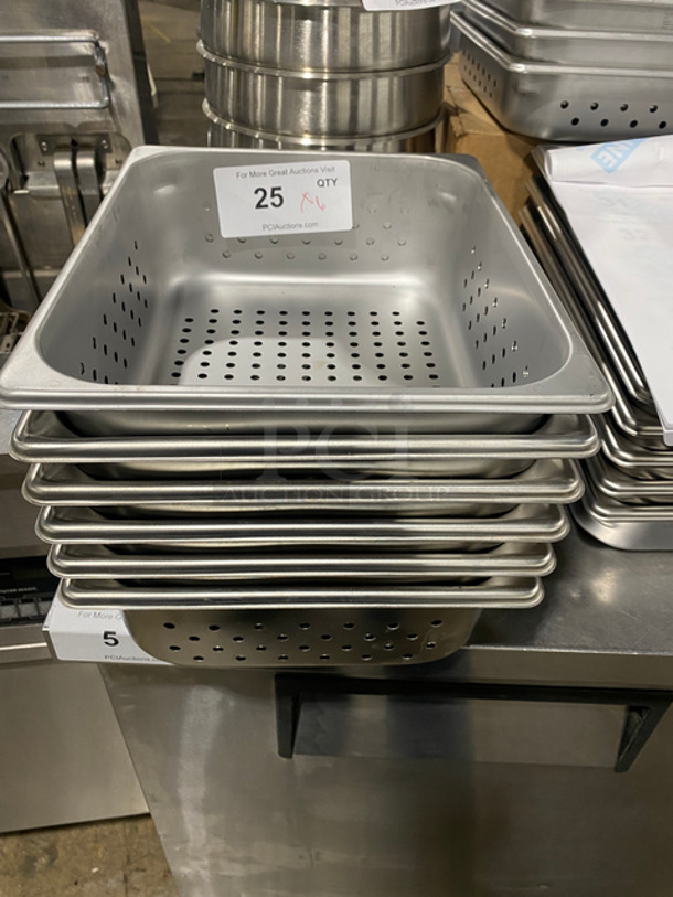 NEW! Stainless Steel Perforated Pans! 6x Your Bid!