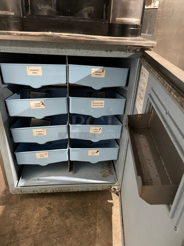 Manitowoc Multiplex All Stainless Steel Smoothie Workstation! On Single Door Undercounter Cooler With Poly Bins! On Casters! Model: MB81 SN: 1708150000104 115V 1PH - Image 5 of 11