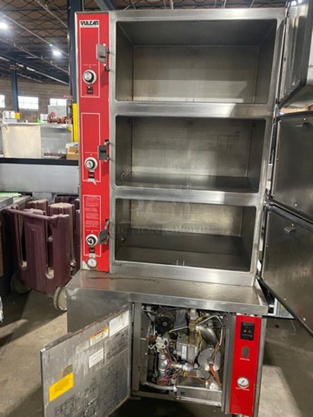 GREAT! Vulcan Commercial Triple Deck Pressure Steam Cooker! All Stainless Steel! On Legs! Model: VHL3G SN: 271155958 120V 60HZ 1 Phase - Image 5 of 12