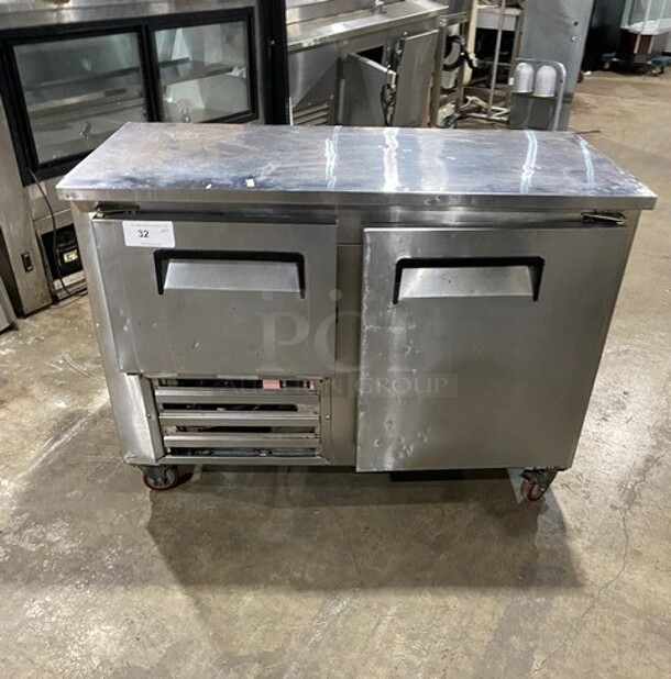 Cool Tech Commercial 2 Door Lowboy/ Worktop Cooler! Stainless Steel! On Casters!