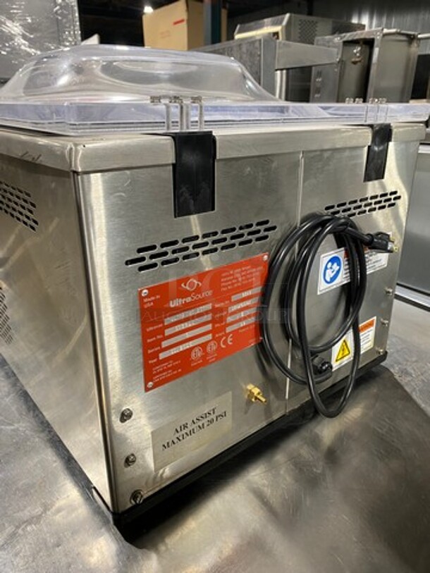 AMAZING! NEW! OUT OF THE BOX! LATE MODEL! Ultra Source Commercial Countertop Vacuum Sealer! Stainless Steel Body! Model: ULTRAVAC250 SN: 3348 120V 60HZ 1 Phase - Image 4 of 10