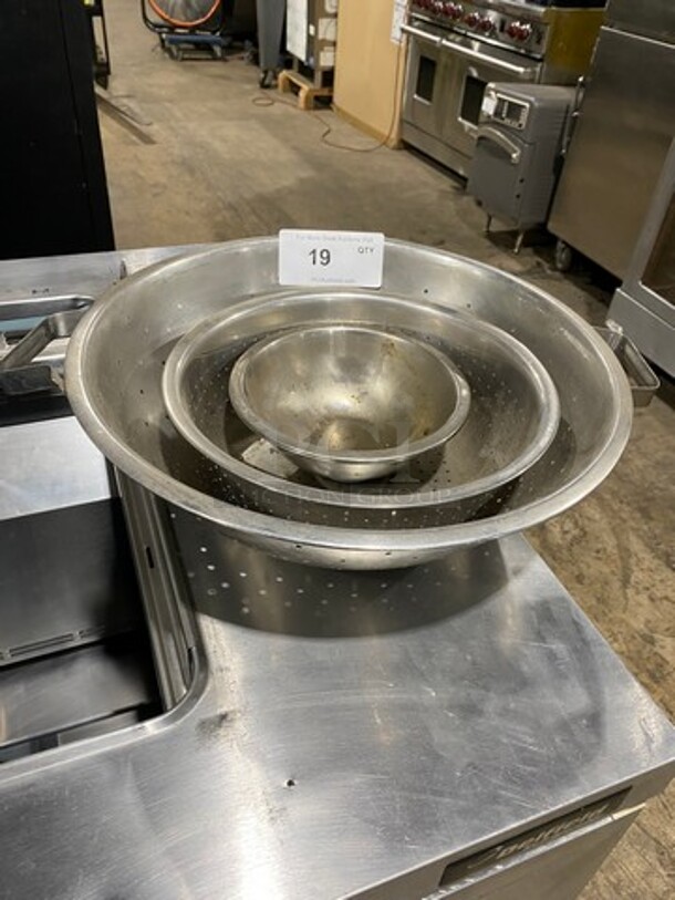 ALL ONE MONEY! Assorted Size Stainless Steel Perforated Bowls! - Image 1 of 6