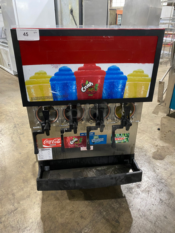 NICE! LATE MODEL! 2017 Taylor Crown Commercial Countertop 4 Flavor Carbonated Drink Slush Machine! All Stainless Steel! Model: C30227 SN: M7050329 208/230V 60HZ 1 Phase