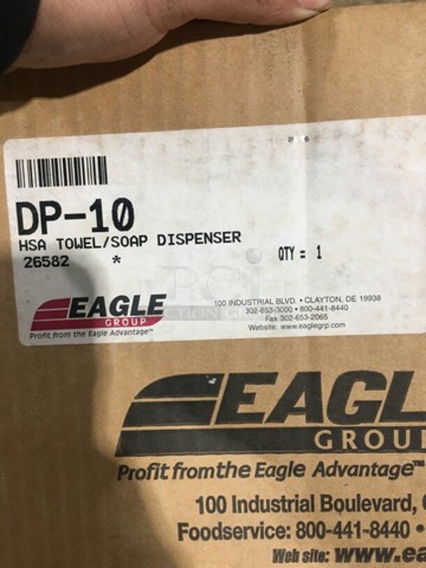 NICE! NEW! IN THE BOX! Eagle Wall Mount Metal Paper Towel Dispenser! With Plastic Liquid Soap Dispenser! Model: DP10 - Image 9 of 9