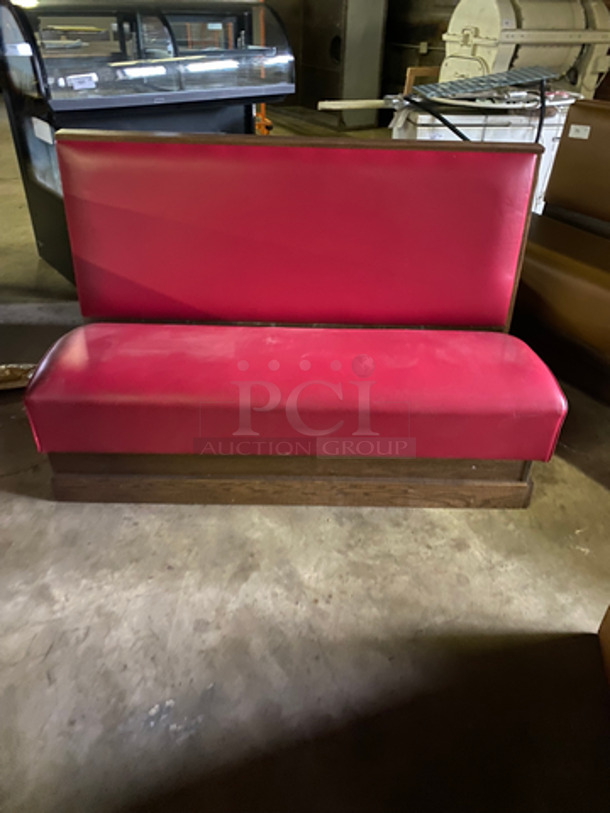 NEW! 2 Dual Sided Red Cushioned Booth Seat! With Wooden Outline! 2x Your Bid! - Image 4 of 8